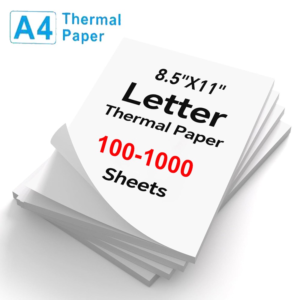 100-1000 Sheets Thermal Printer Paper 8.5″x11″ A4 US Letter Size for M08F M832