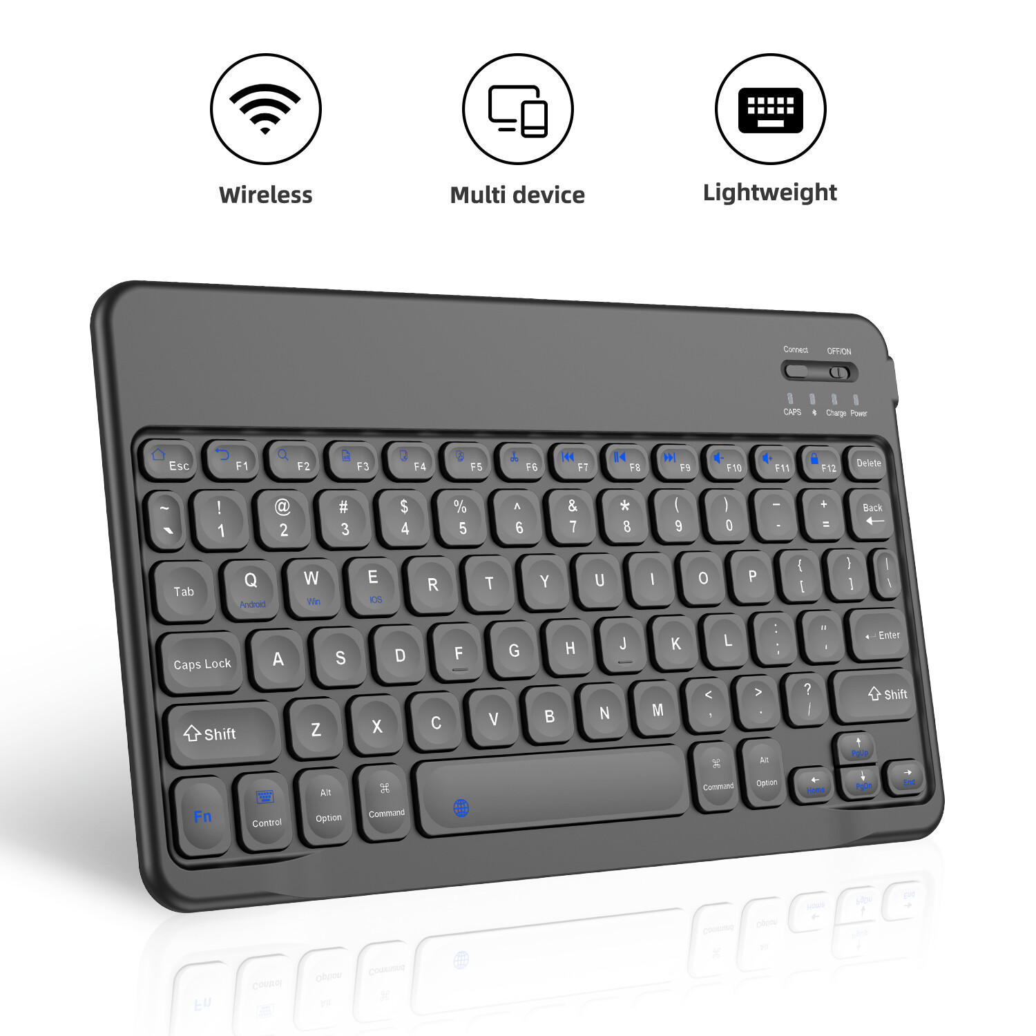 Keyboard Wireless Bluetooth Type-C Charging Port for Computer Laptop iPad Keypad