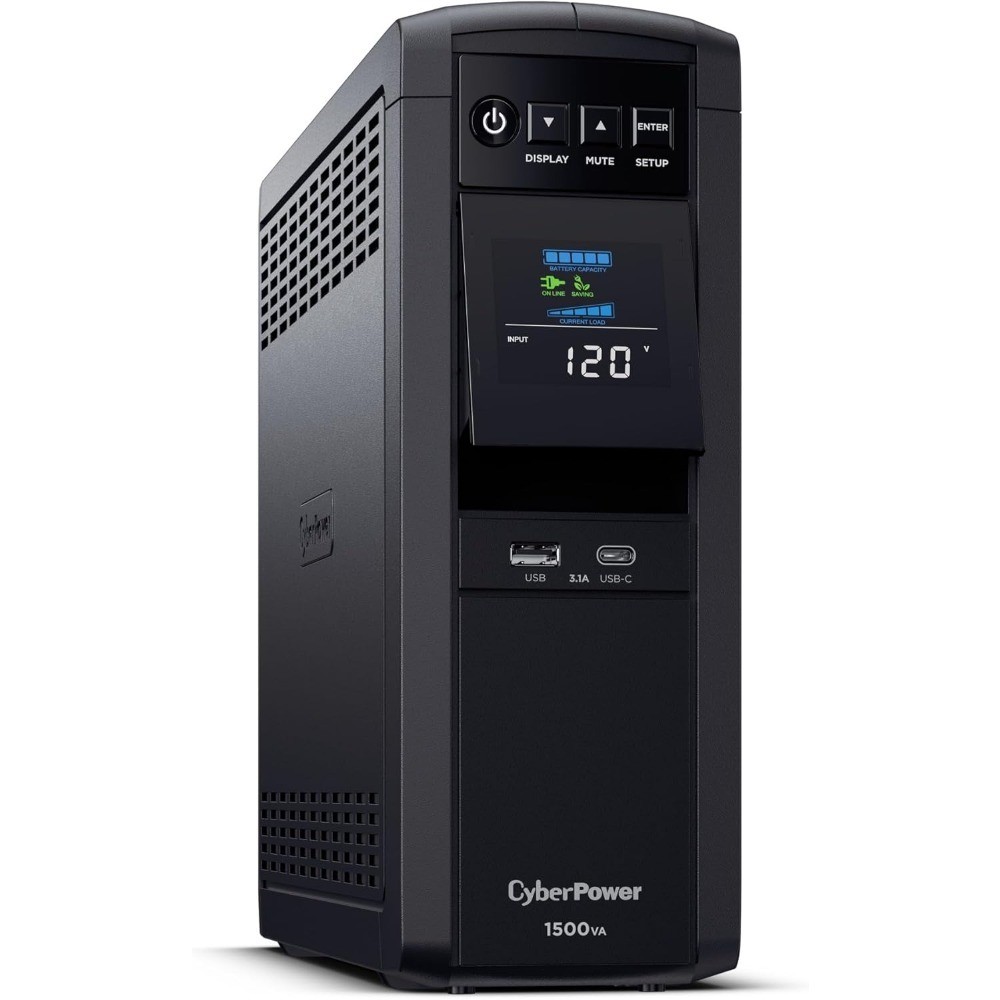 UPS Battery Backup and Surge Protector 1500VA 1000W PFC Sinewave AVR 12 Outlets
