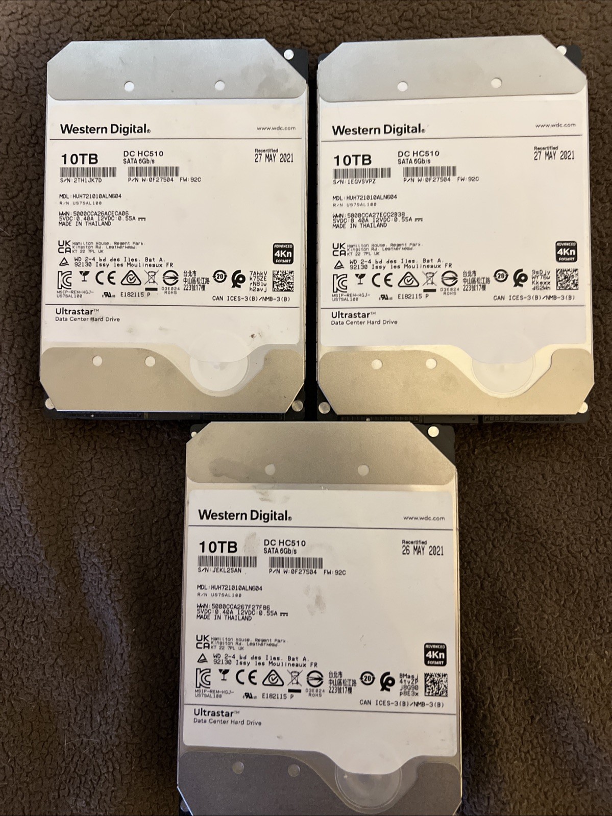 WD Ultrastar DC HC510 HUH721010ALN604 – hard drive – 10 TB – SATA 6Gb/s Used