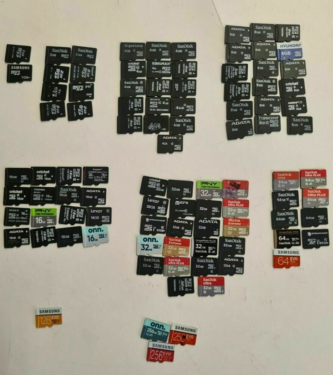 USED 1GB 2GB 4GB 8GB 16GB 32GB 64GB 128GB 256GB SD MEMERY CARD FULLY TESTED