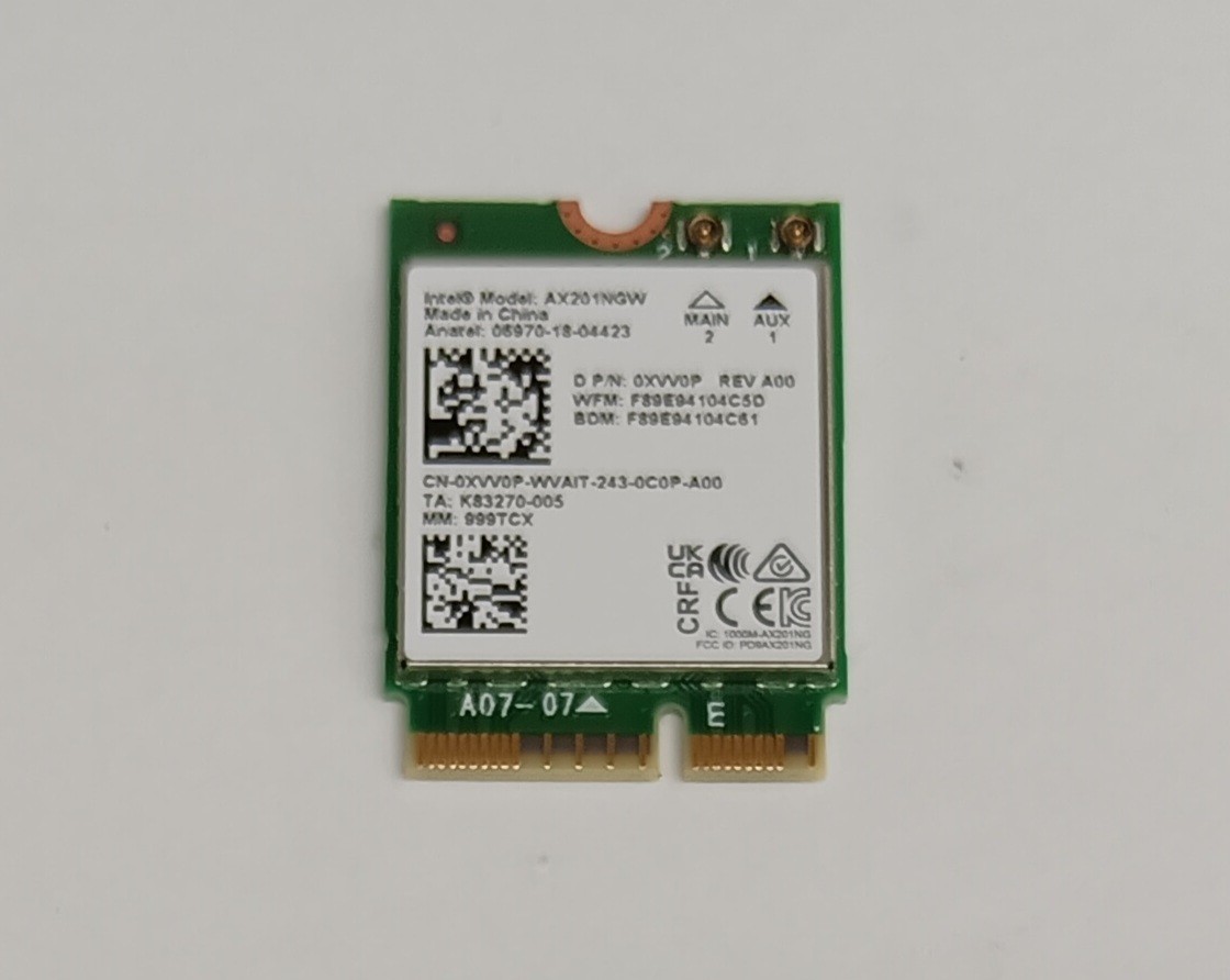 Dell Realtek RTL8852BE Wi-Fi Card – Wi-Fi 6 (802.11ax) – Bluetooth 5.0 – 16V6W