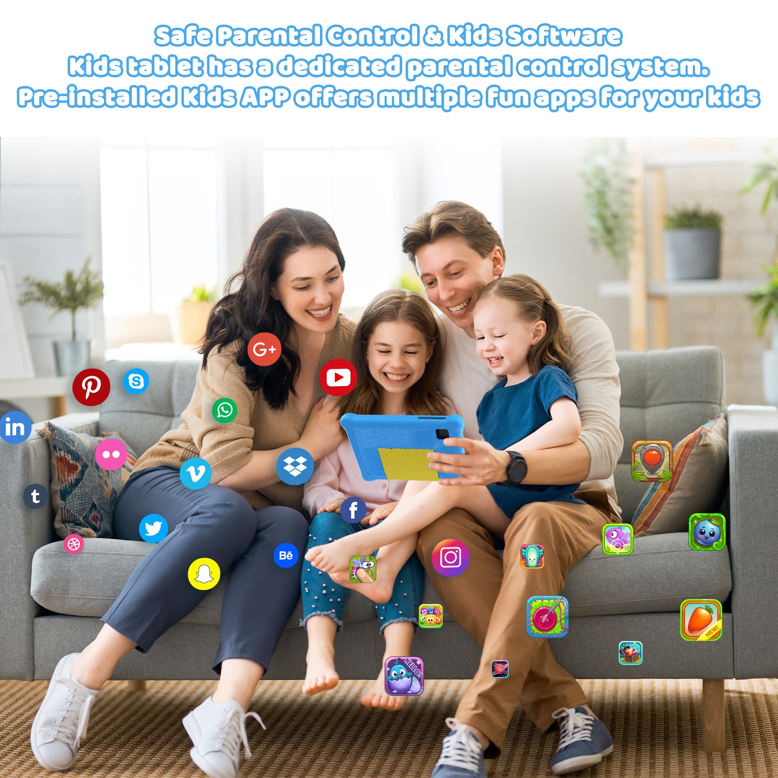 2026 AEEZO Kids Tablet 8 in Android 13 Tablet for Kids 3-12 5+32GB Parent Cont