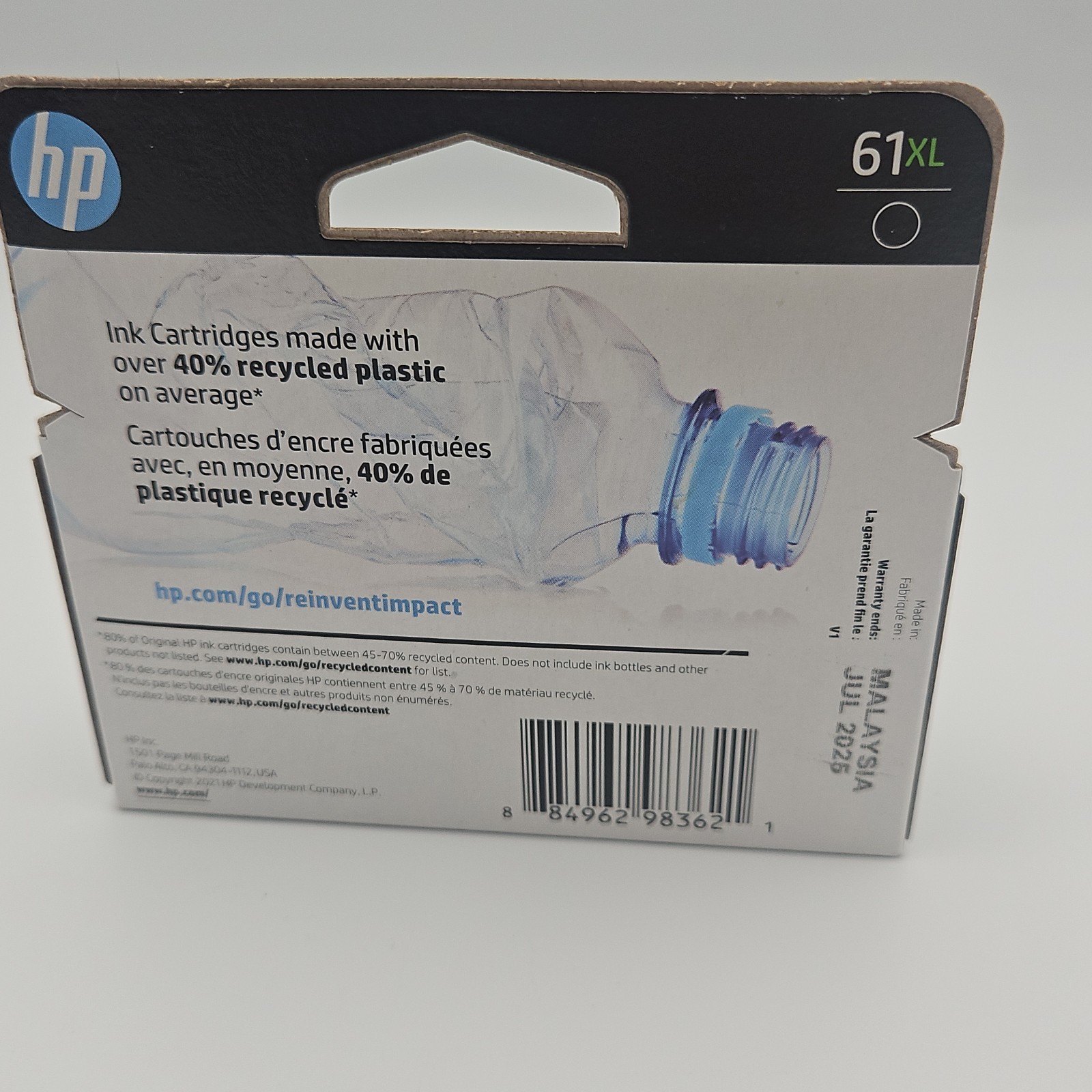 HP 61XL (CH563WN) Black Ink Cartridge Exp 7/25