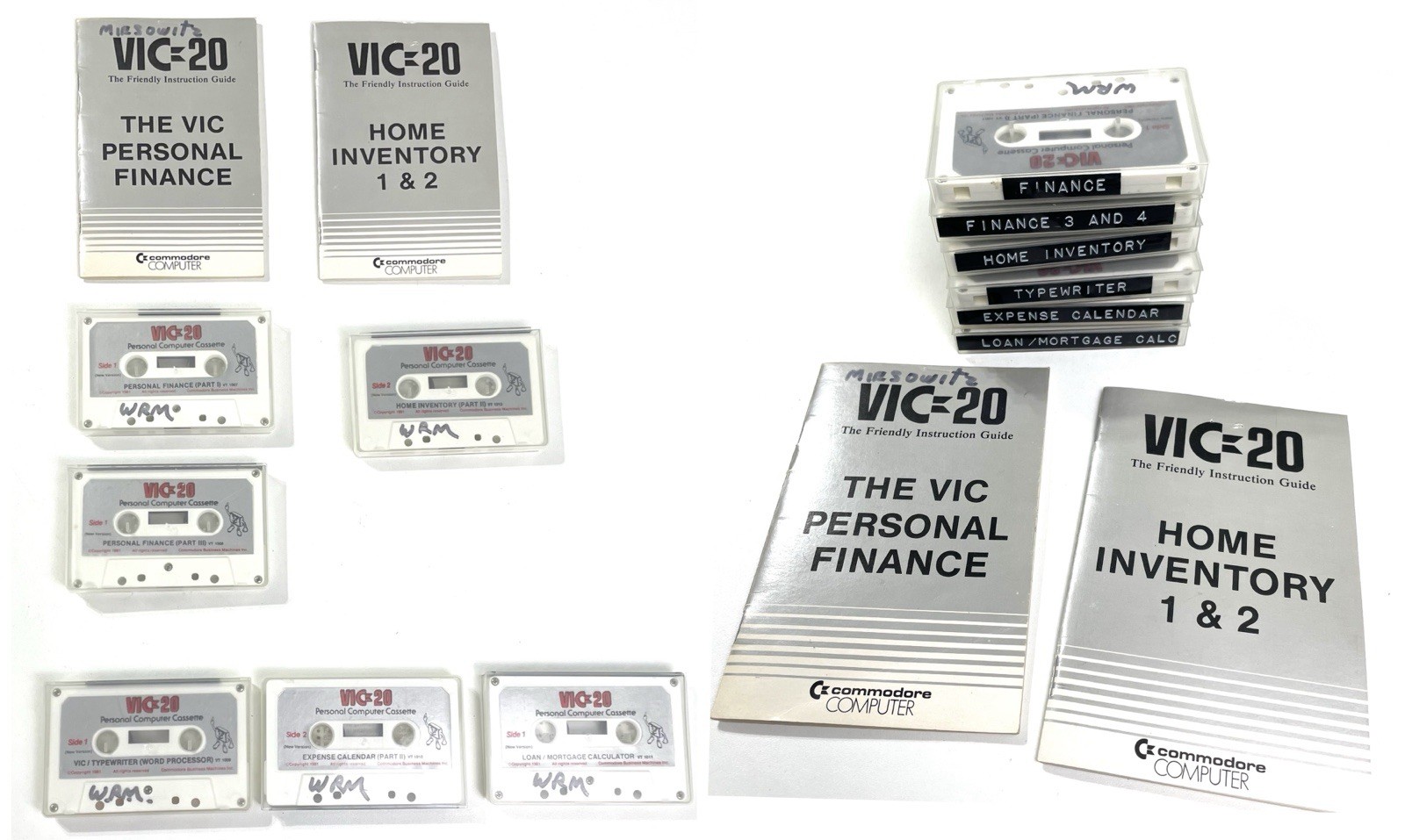 Vintage Lot Set of 6 Commodore VIC-20 Computer Tape Cassette Programs UNTESTED