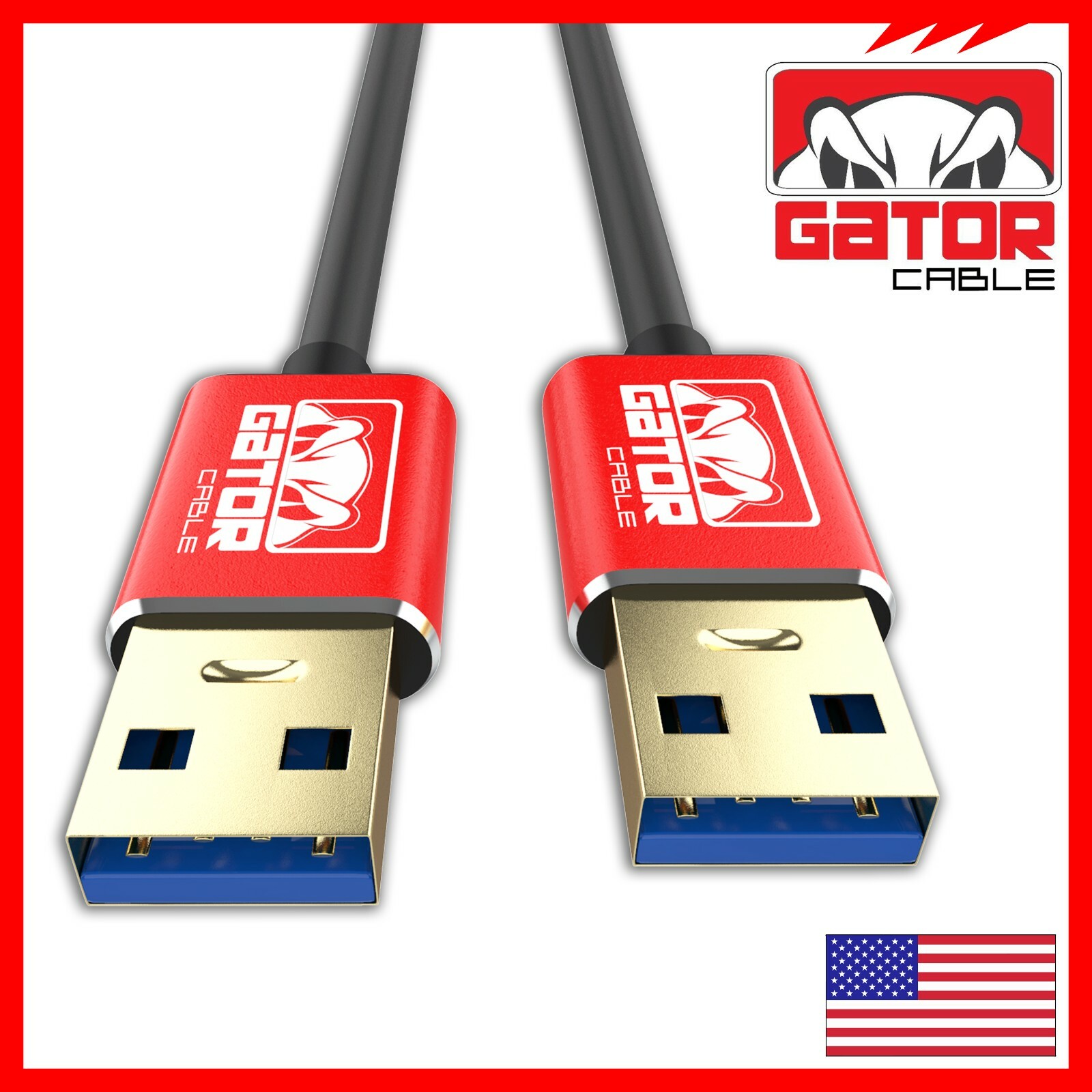 USB 3.0 A Male to A Male Cable Data Transfer Super Speed Power Charger Metal 6FT
