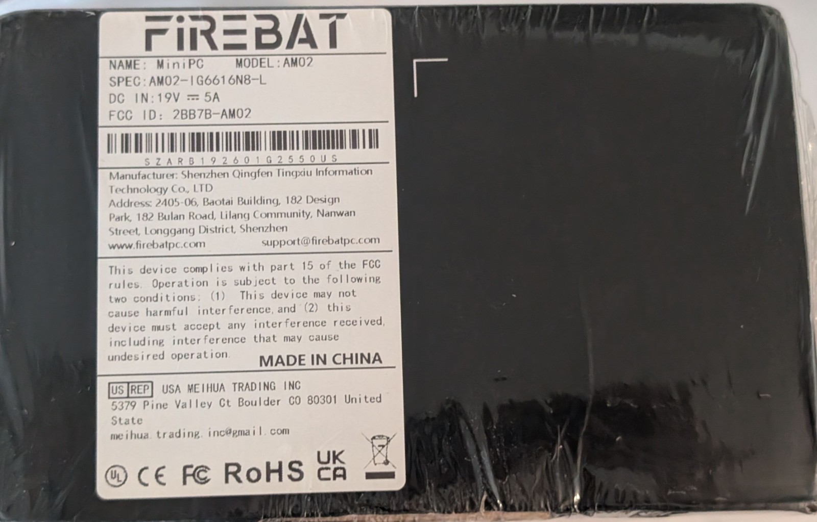 Brand New FIREBAT MINI PC AM02 AMD Ryzen 5 6600H 16GB LPDDR5 RAM 512GB SSD Wifi6