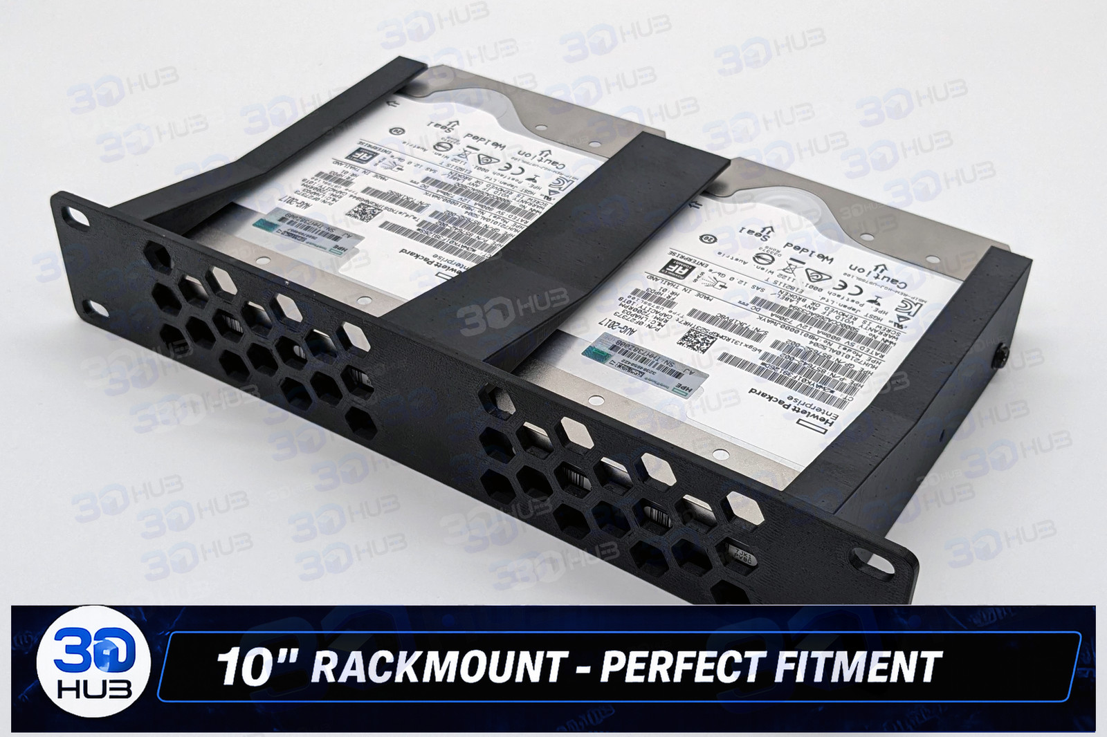 10 Inch Rack 1U Dual 3.5 HDD Mount Bracket – 2-Bay Hard Drive Tray Holder