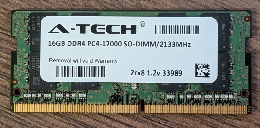 A-Tech 16GB DDR4 2133 MHz PC4-17000 Laptop SODIMM 260-Pin 2Rx8 Memory RAM 1x 16G