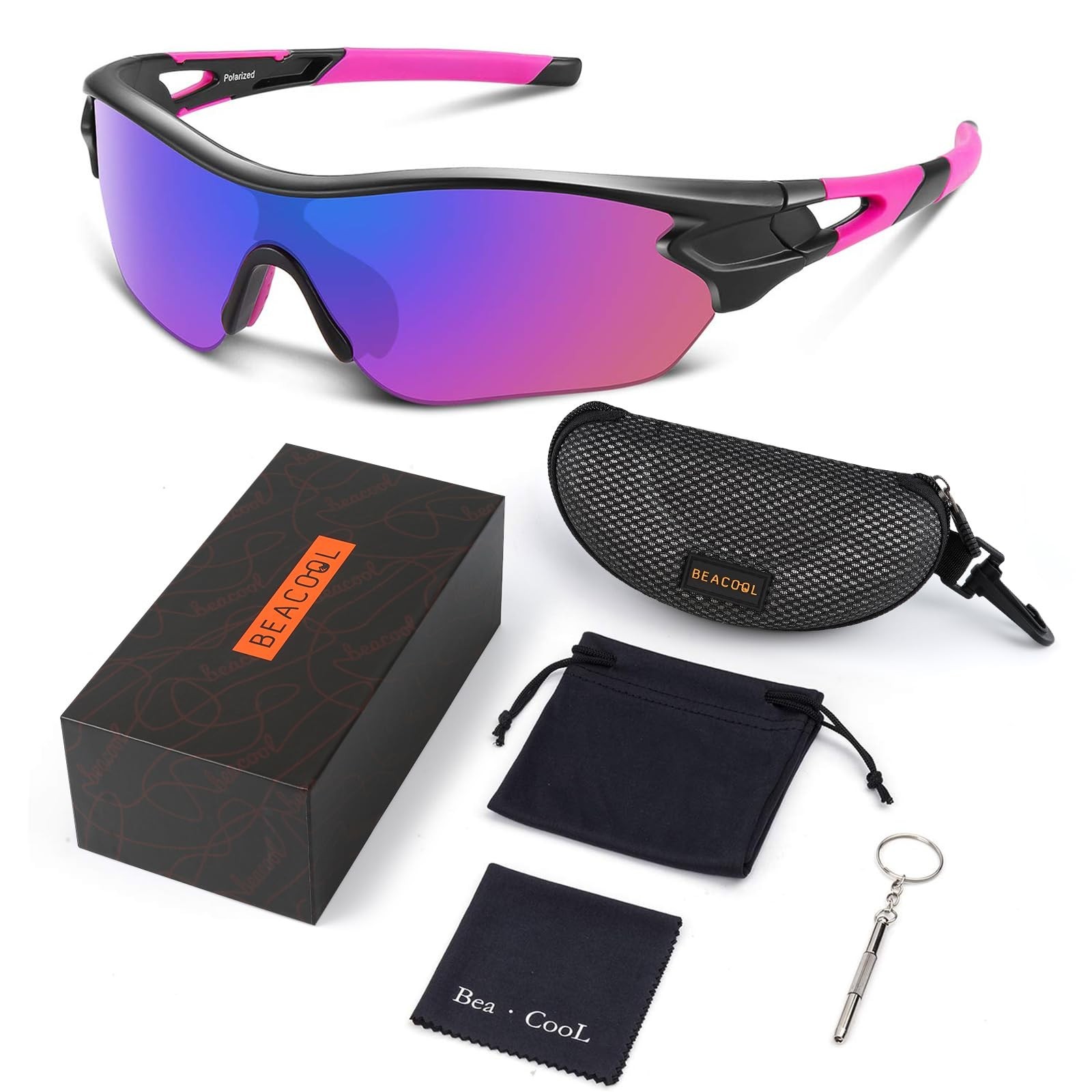 BEACOOL Polarized Sports Sunglasses for Men Women Youth Baseball Cycling Runn…