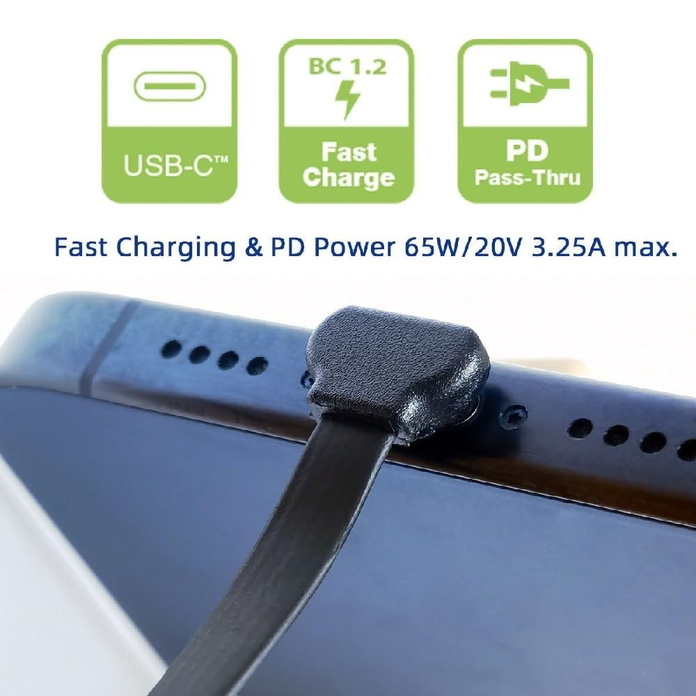 6cm Ultra Slim USB-C Angled Extension Cable – 65W Fast Charging & Durable Design