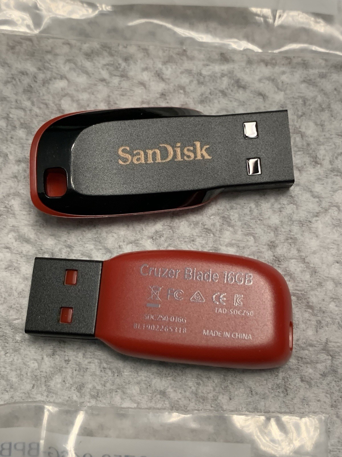 SanDisk Cruzer Blade 16GB Flash Drive Memory Stick 4 Pack USB Red