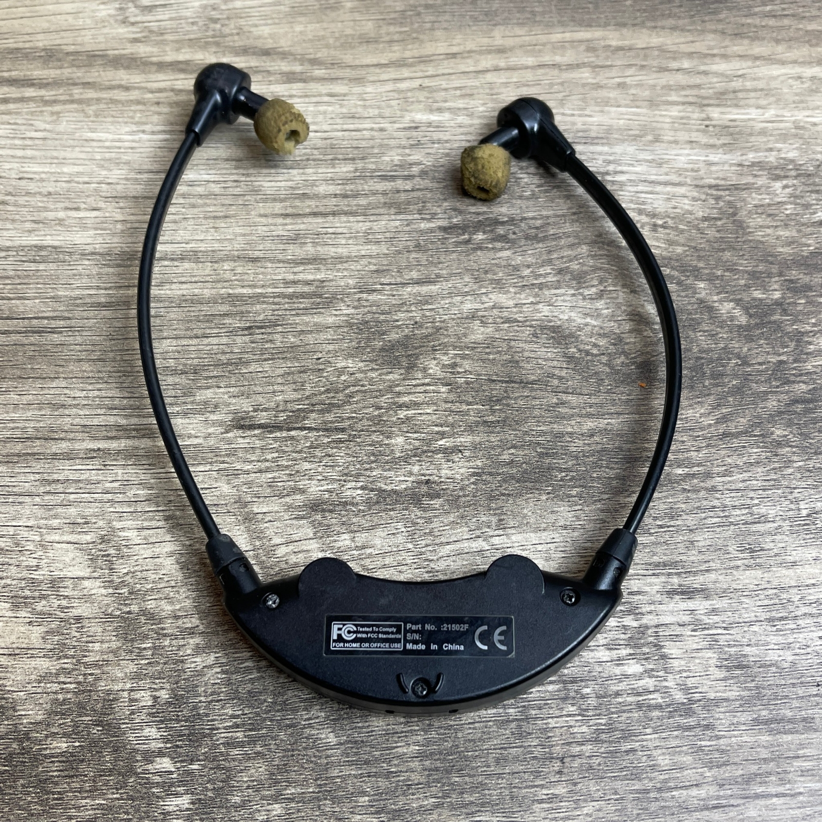 TV Ears 21502F Black Wireless Infrared Noise Reducing In-Ear Transmitter Headset
