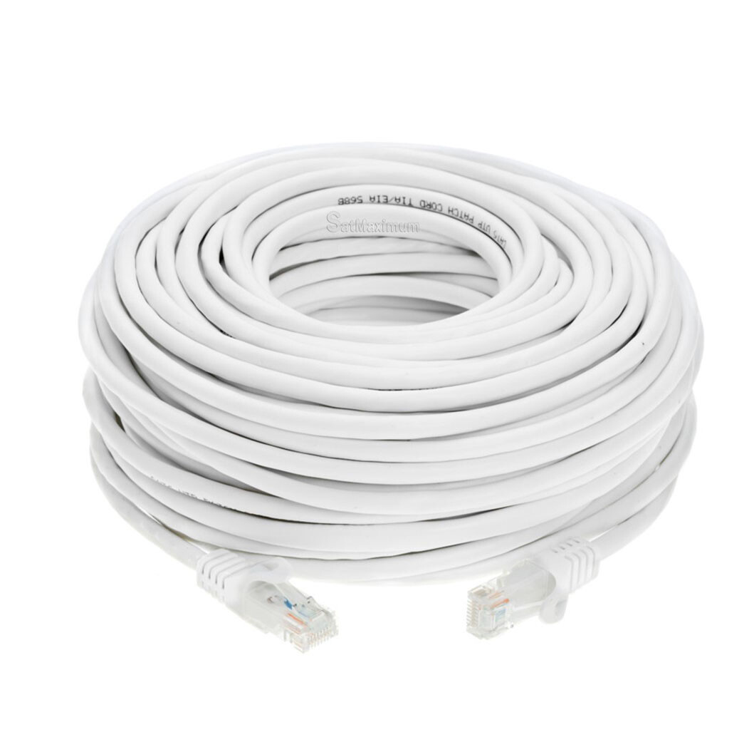 CAT5 Ethernet Patch Cord RJ-45 LAN Network Internet Cable White 25FT – 200FT LOT