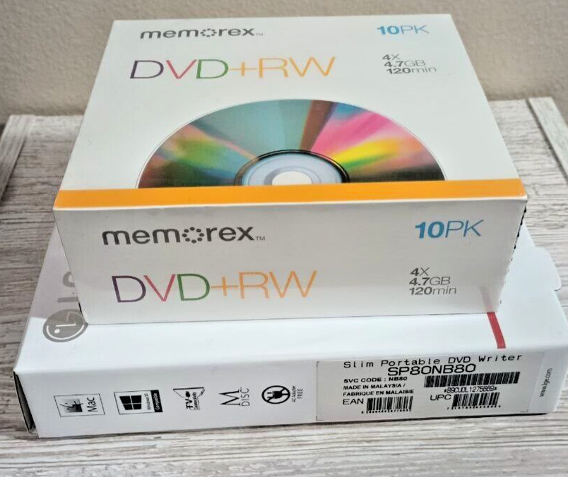 External Drive DVD Writer & Playback, Ultra Slim- LG SP80NB80, with DVD