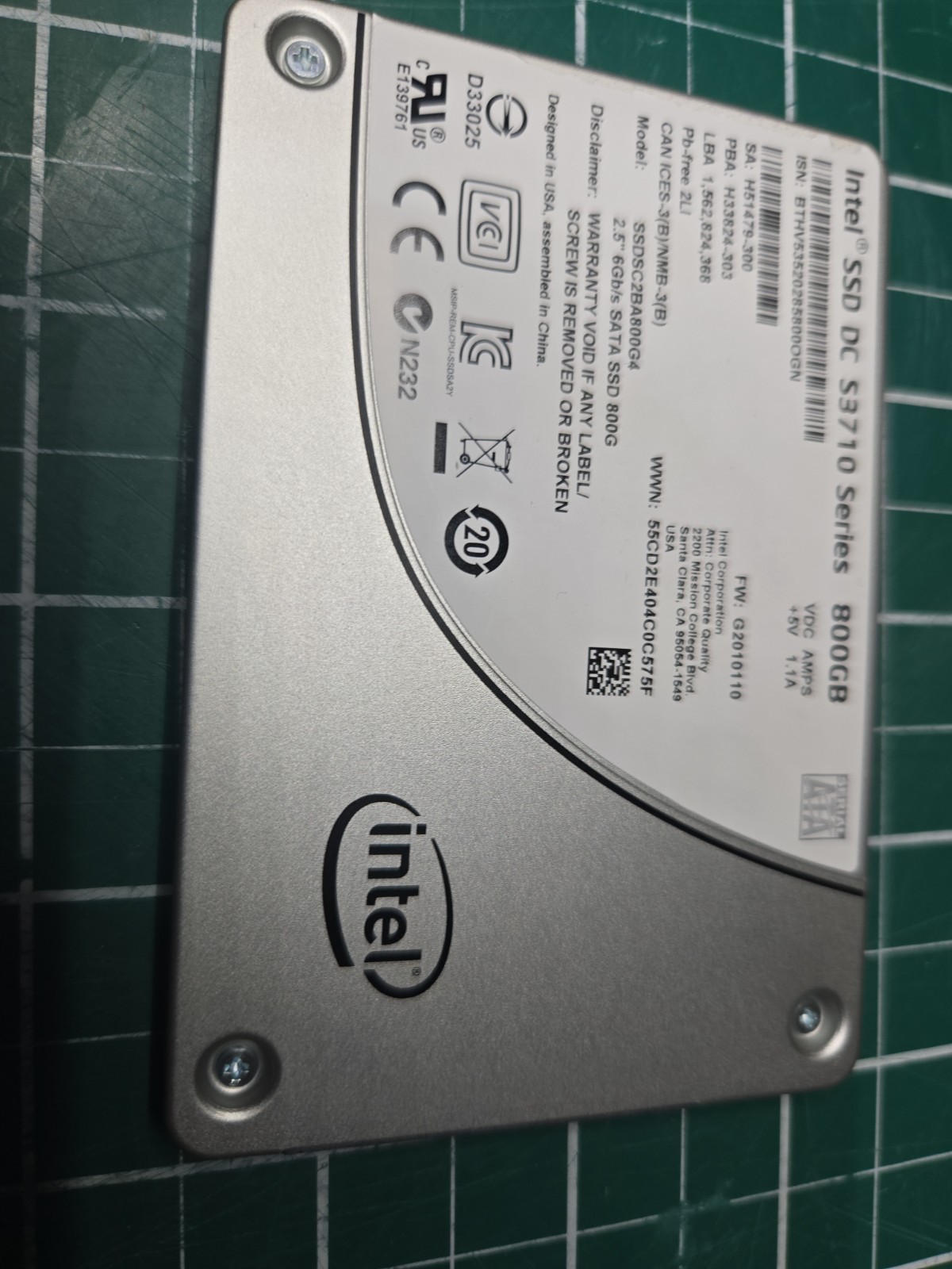 Intel DC S3710 800GB MLC SATA 6Gbps High Endurance 2.5″ SSD SSDSC2BA800G4 Tested