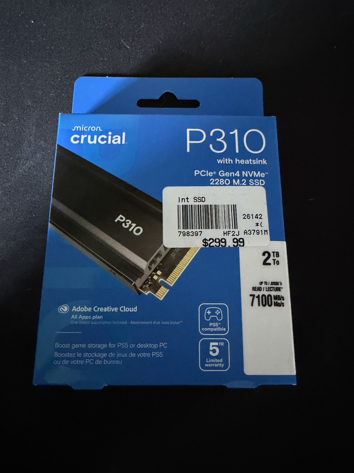 NIB Crucial P310 M.2 2280 2TB PCI-Express 4.0 x4 3D NAND Internal SSD wHeatsink