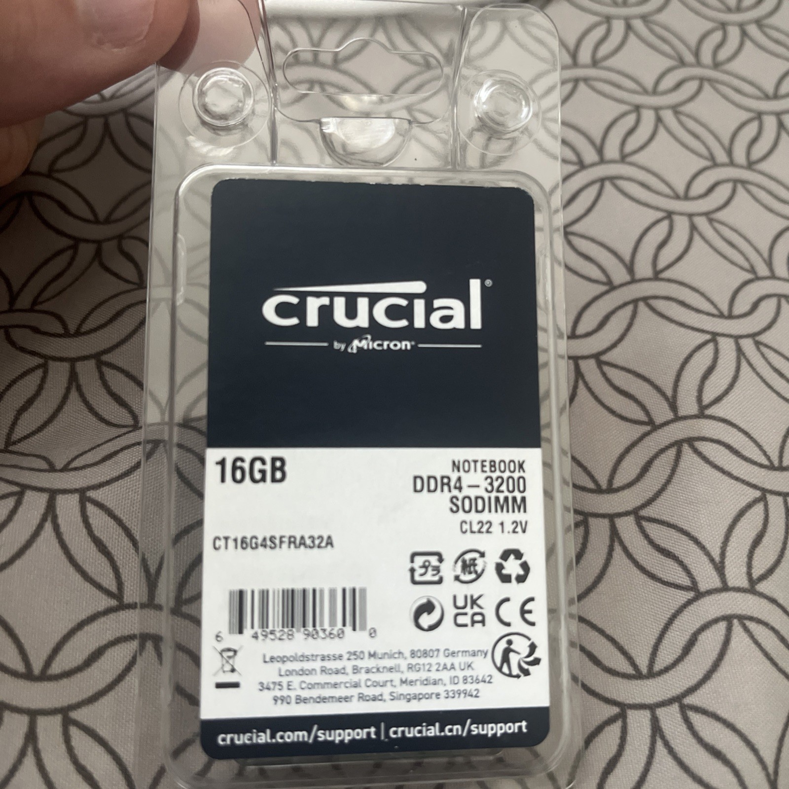 NEW Crucial 16GB DDR4-3200 SO-DIMM Laptop Memory RAM 260-Pin CT16G4SFRA32A