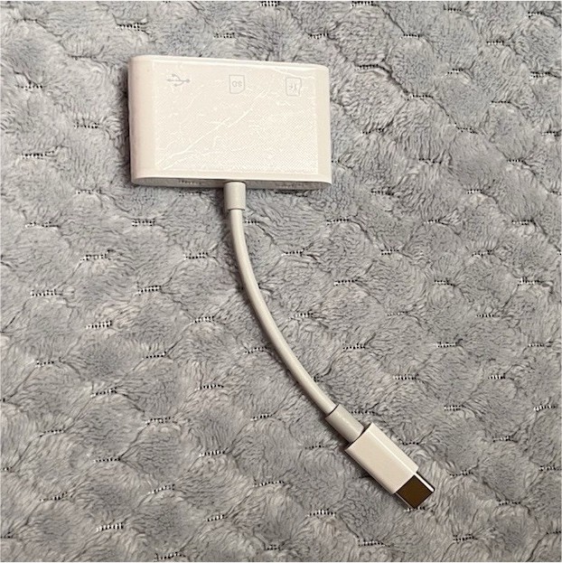 USB-C Male to HDMI Standard Female Adapter, Portable White, 1 ft (1:1)