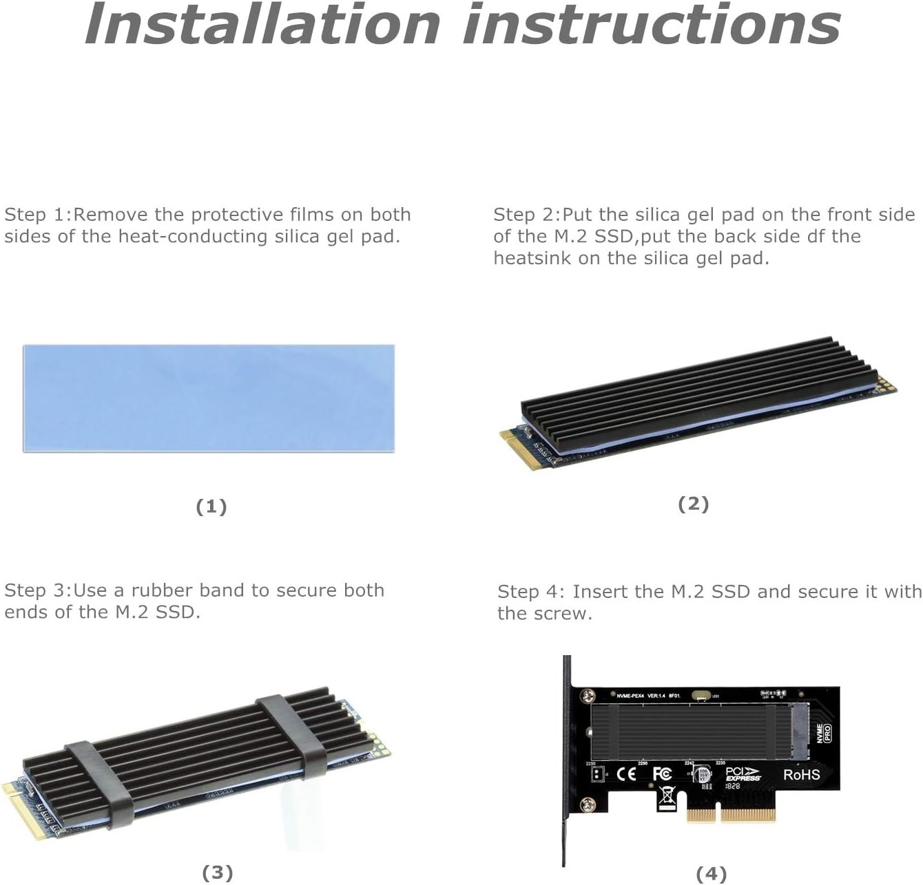 Support M.2 NVMe SSDs with PCIe 4.0 x4 Adapter Card & Aluminum Cooling Solution