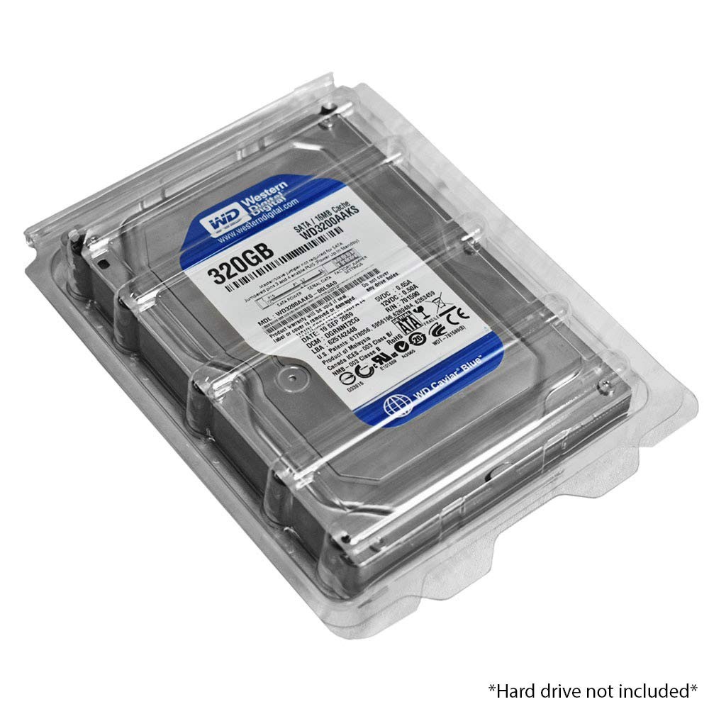 Plastic ESD Clamshell Case for 3.5″ Internal Hard Drives 3.5″ 10 Pack