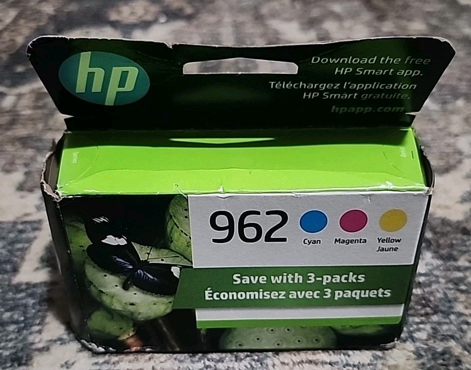 Genuine HP 962 CMY 3-Pack Ink Cartridge Exp 2027