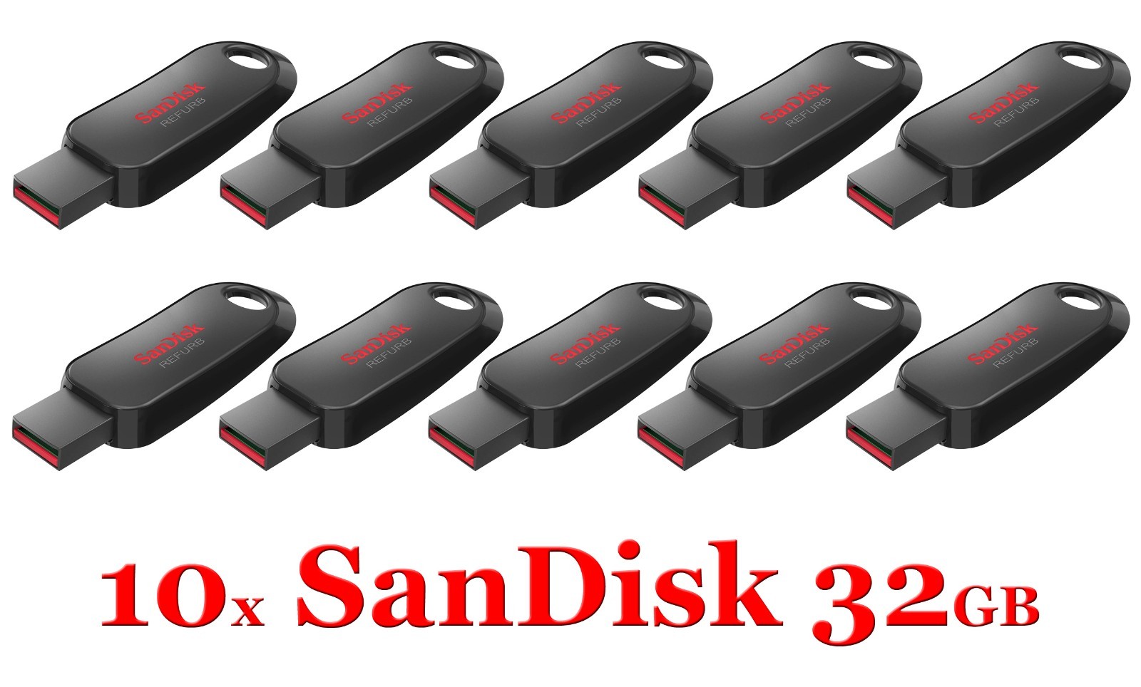LOT 10x SanDisk Cruzer Snap USB 2.0 Flash Drive 32GB SDCZ62-032G – 32 GB