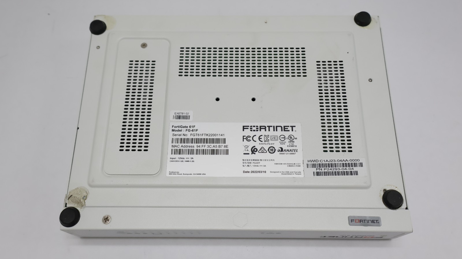 Fortinet FortiGate FG-61F Firewall Security Appliance – Used
