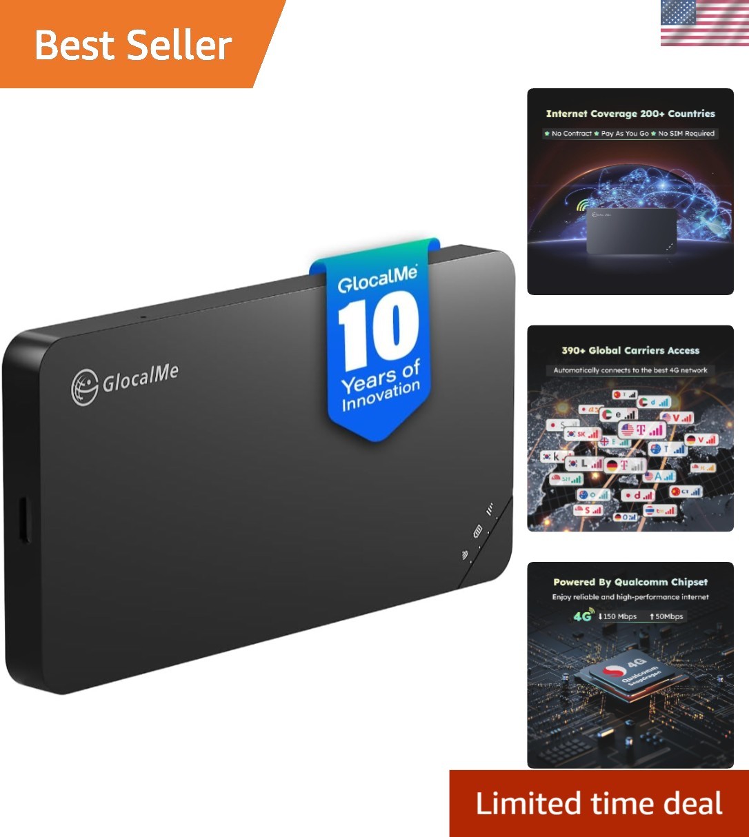 Travel-Ready 4G LTE Hotspot Pocket WiFi: Connect 10 Devices, Secure & Compact