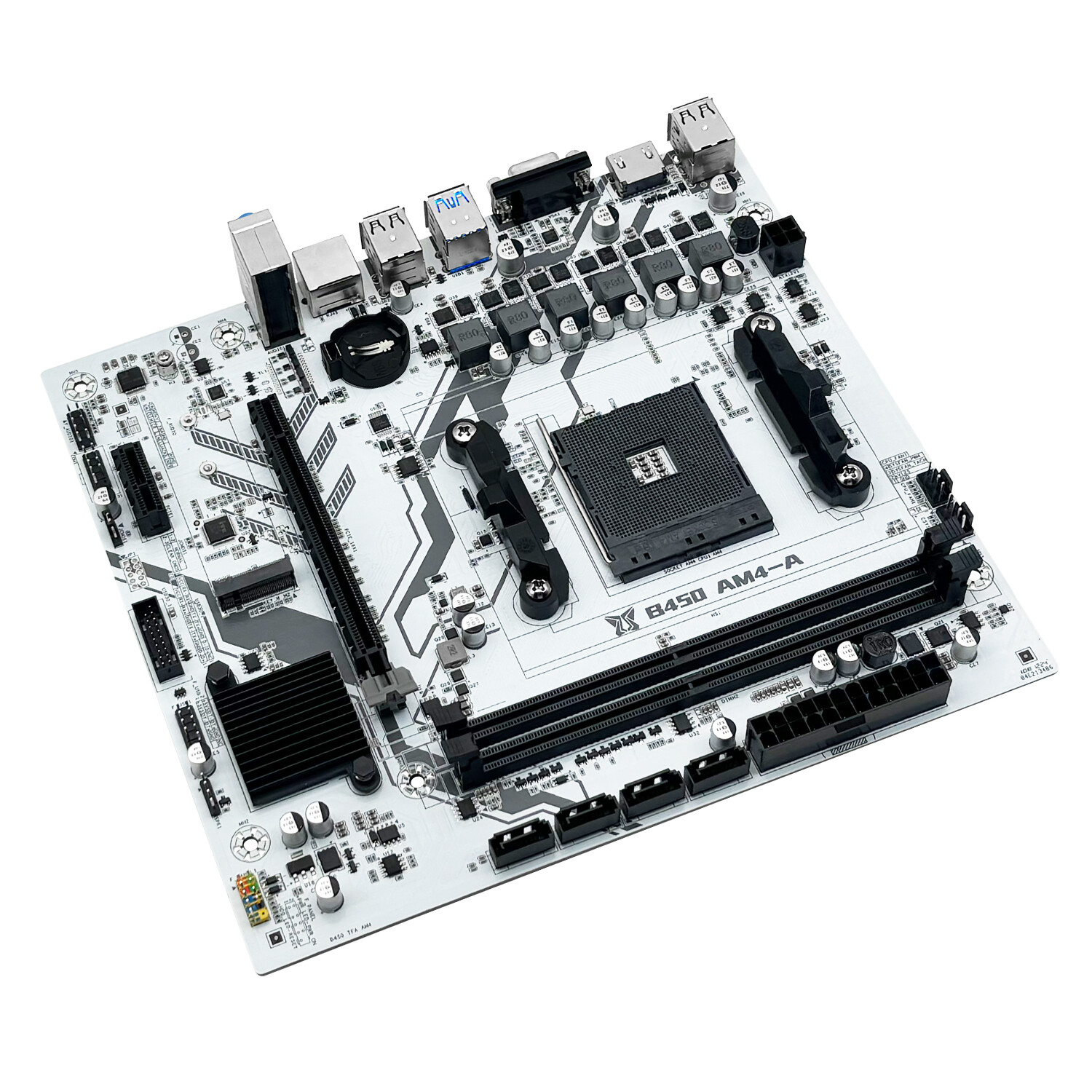 B450 Motherboard AM4, DDR4, PCIe 3.0, SATA3.0, M.2, USB 3.0, VGA/HDMI, Micro-ATX