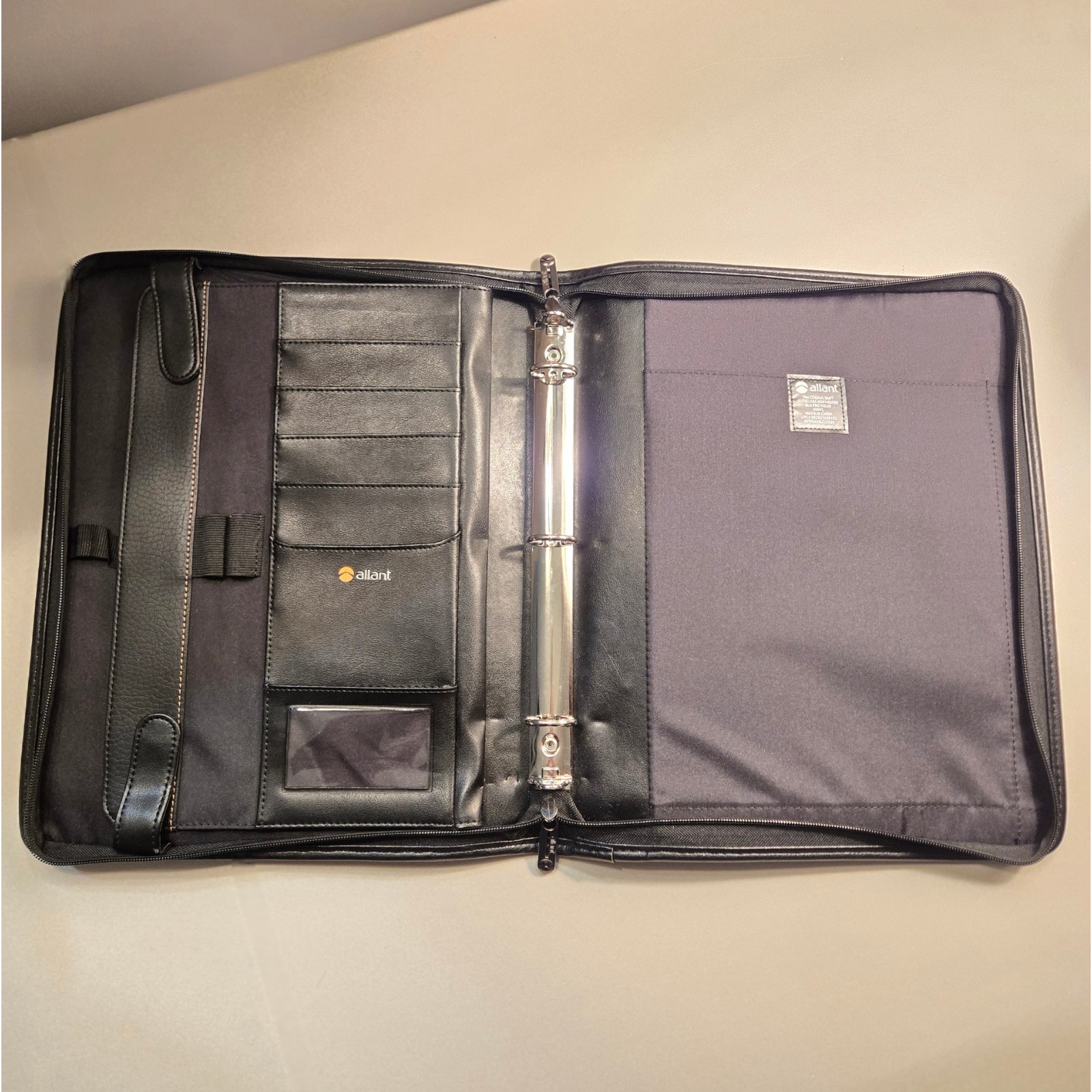 Allant Briefcase Black Synthetic Leather Fits Notebook & Tablet Zipper