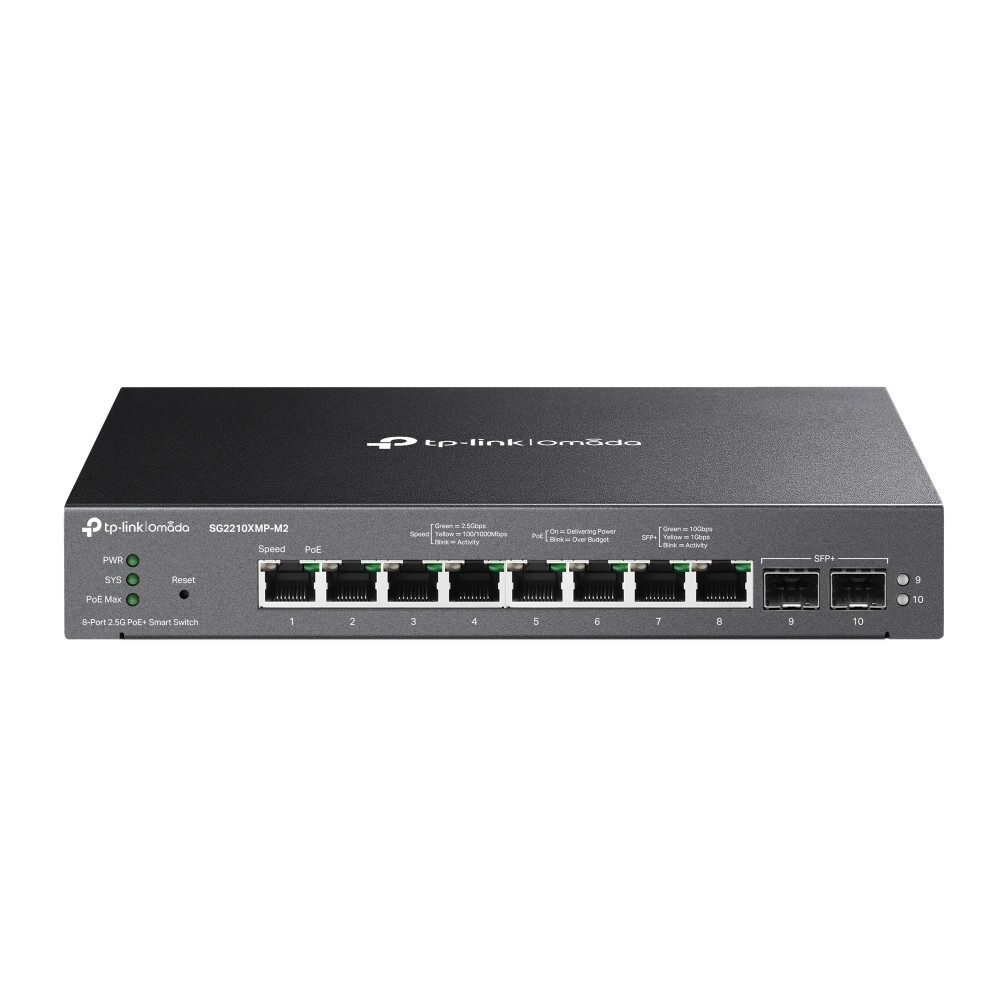 TP-Link SG2210XMP-M2 | Omada 8-Port 2.5Gbps PoE+ Smart Switch | 2* 10GbE SFP+