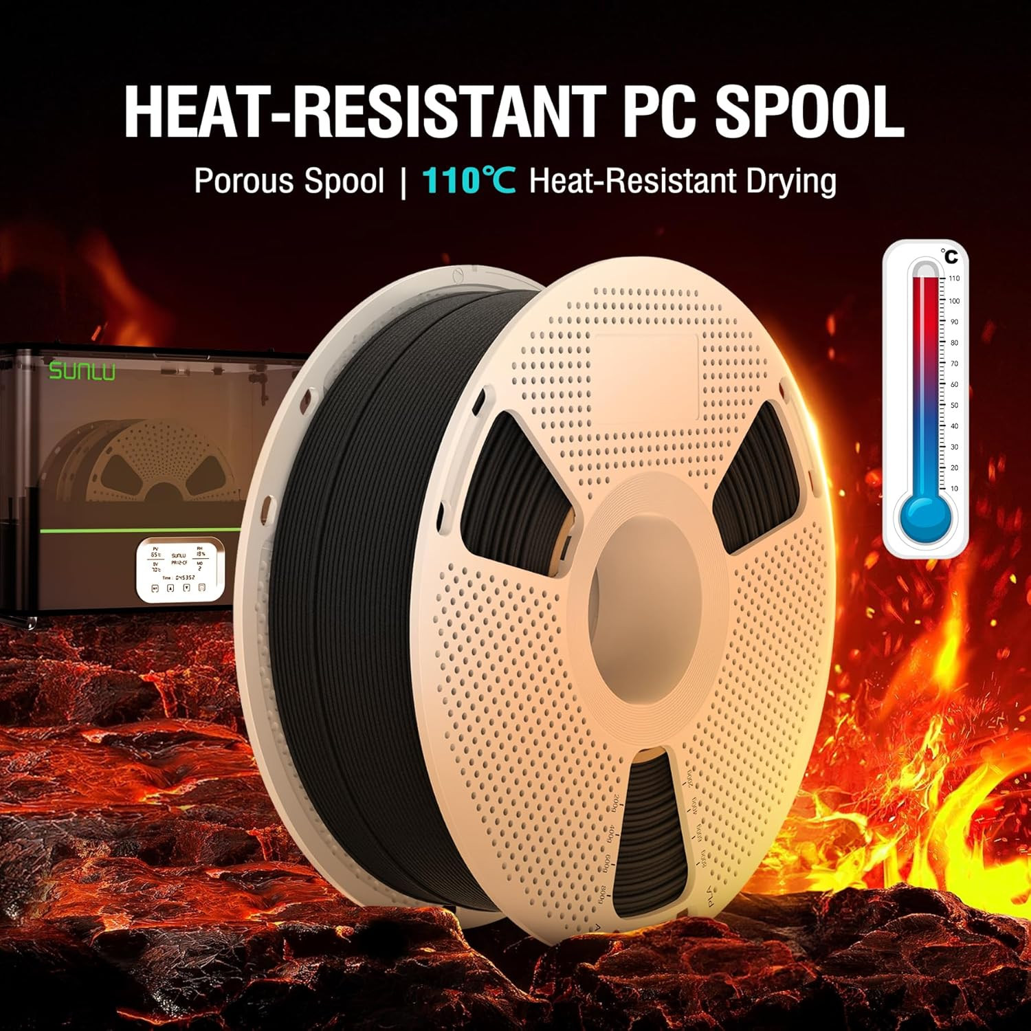 SUNLU 1.75MM PA12-CF PA6-CF PC-ABS PP Easy-PA Engineering Filament 1KG/0.8KG