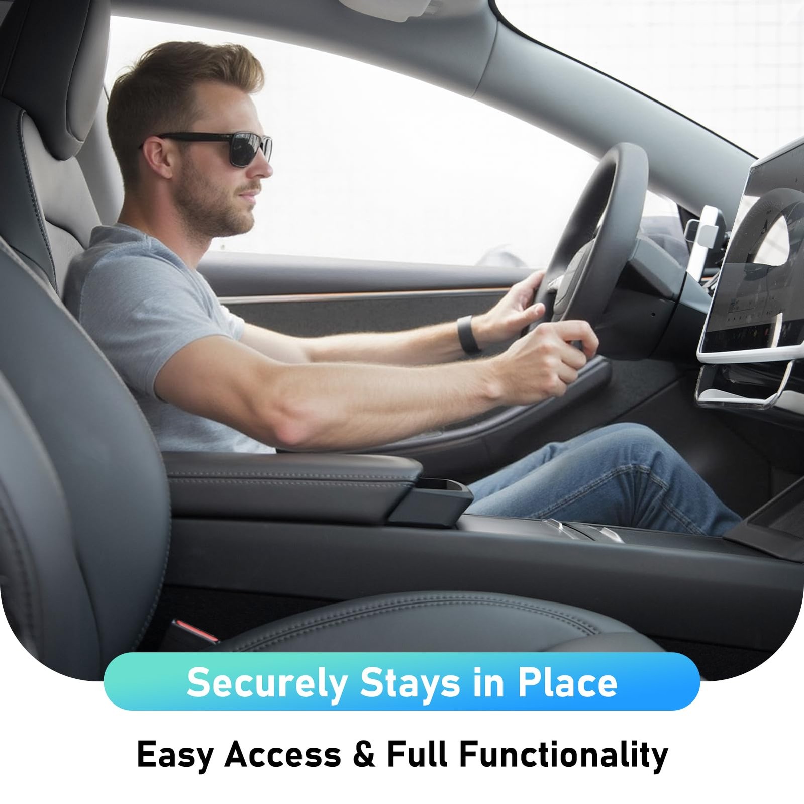 2025 Center Console Sunglasses Holder for Tesla Model Y & Model 3 Accessories