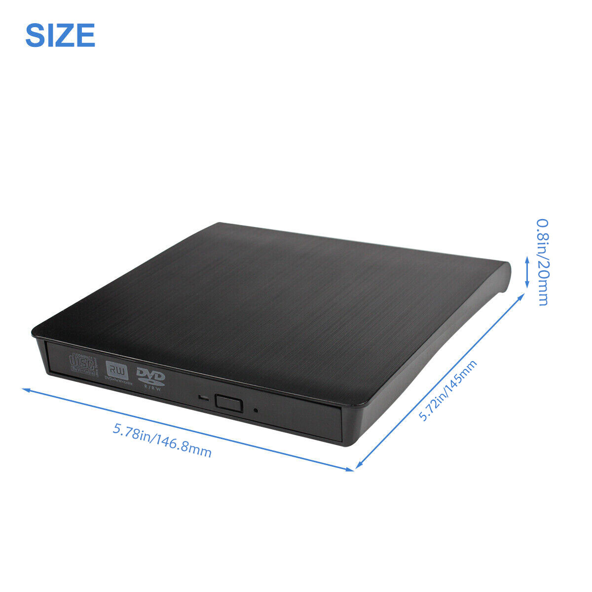 Slim External USB CD DVD ROM Writer Drive Burner Reader Player PC Laptop