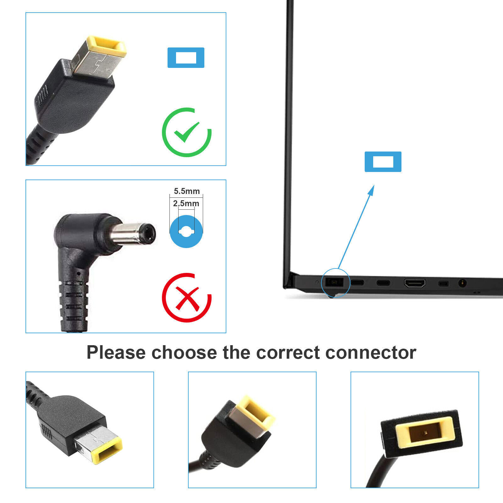 65W AC Charger Adapter For LENOVO ThinkPad X1 X240 X250 X260 Yoga 11e Intel