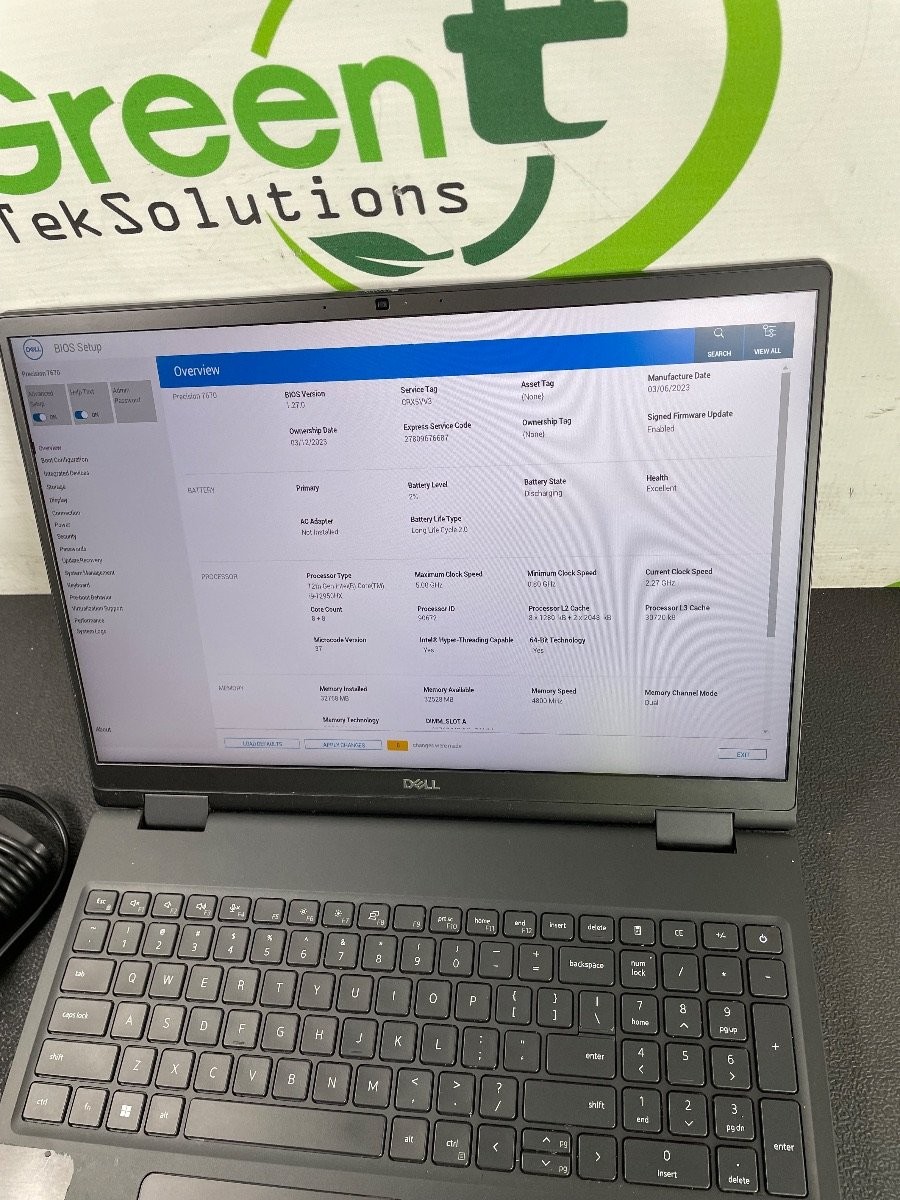 Dell Precision 7670 16″ i9-12950HX 32GB 1TB NVMe SSD Intel UHD Graphics – READ