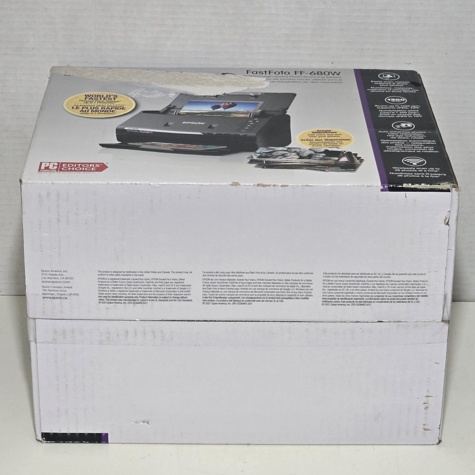 Epson FastFoto FF-680W Photo Scanner (B11B237201) New Retail Sealed Box