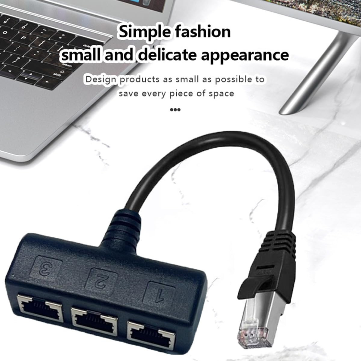 【Upgrade】 RJ45 Ethernet Splitter Cable, RJ45 1 Male to 3 Female Network Splitter