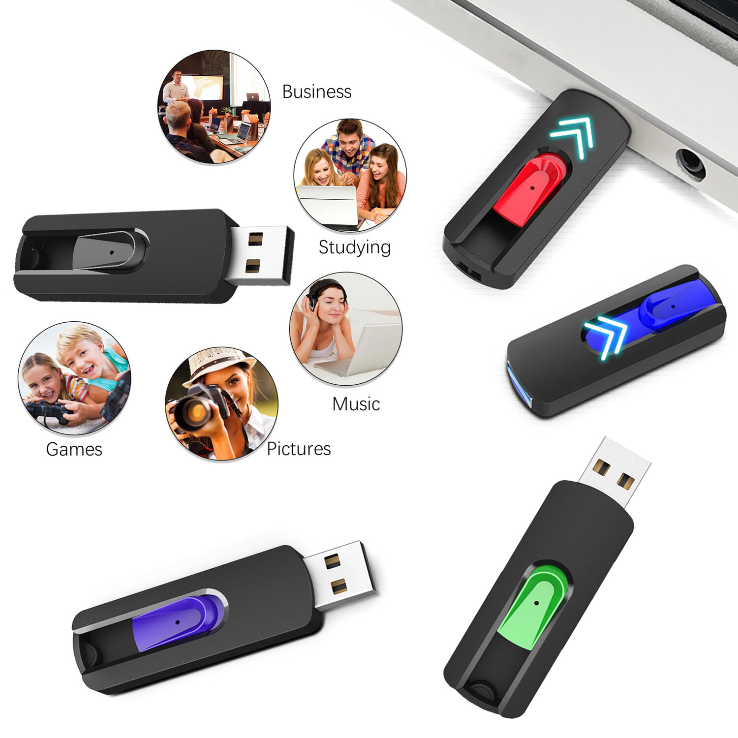 5PCS 10PCS USB 2.0 Flash Drive Memory Sticks 1G 2G 4G 8G 16G 32GB 64GB LOT