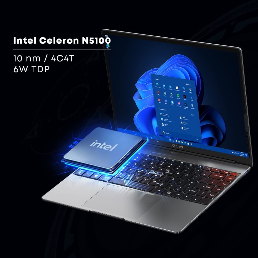 CHUWI 14.1 Inch Touchscreen Laptop, Intel N5100 Quad Core, 8GB 256GB SSD, Win 11