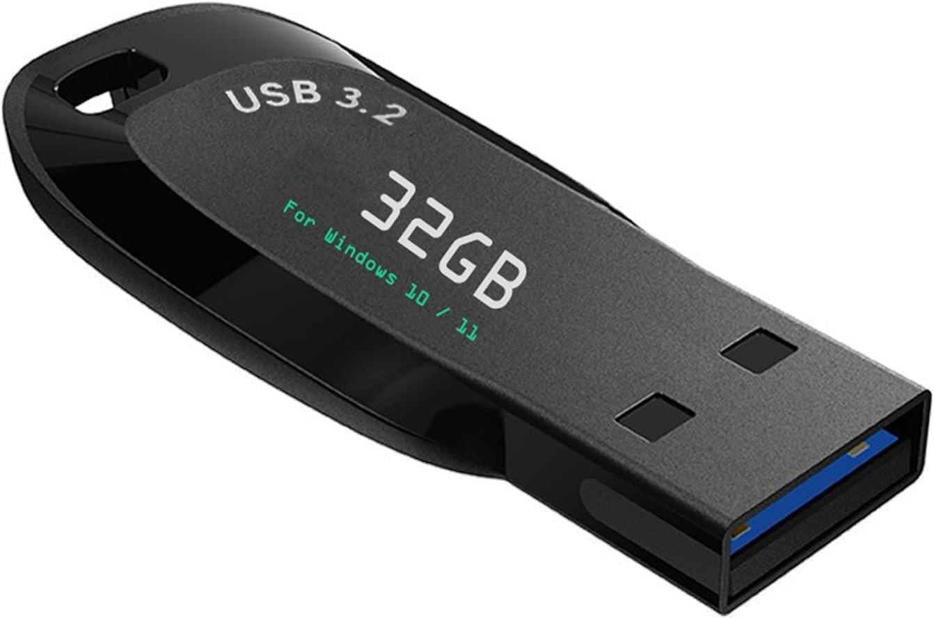32gb – Bootable Windows 10&11, USB Driver 3.2gen for Reinstall Windows, Black