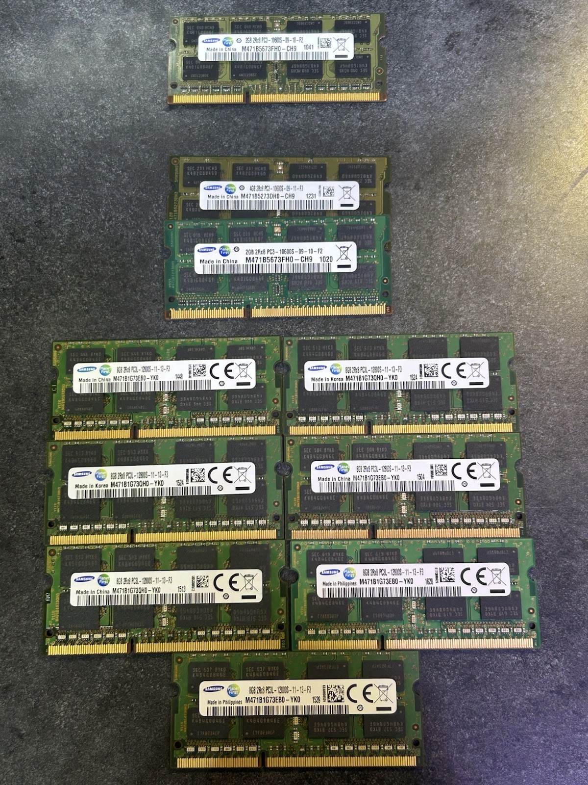 Laptop Ram Lot (10) Samsung Lot Used – See Pics