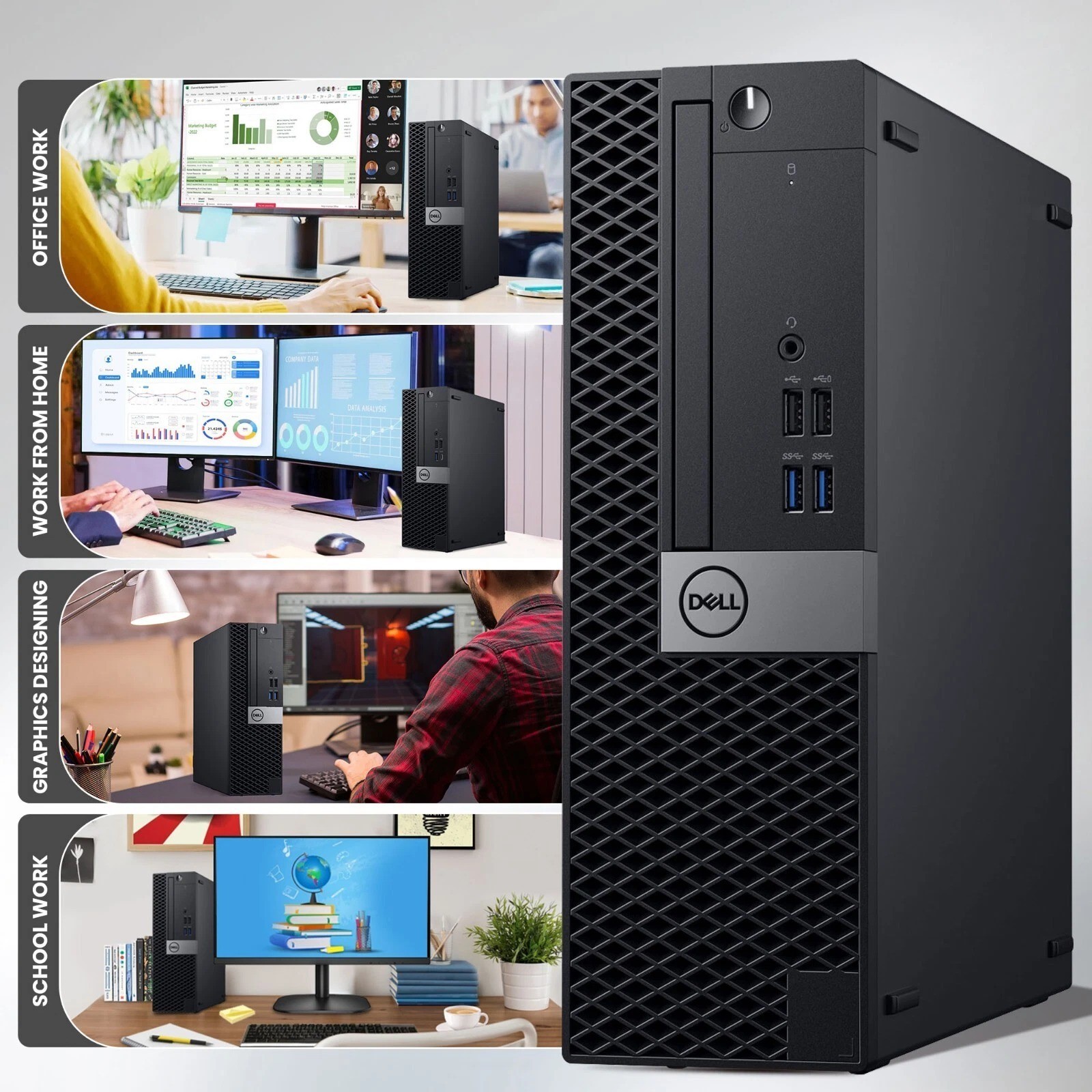 Dell 7040 Desktop PC Intel i7-6th 8GB RAM 256GB SSD Built-in Wi-Fi Window 11 Pro