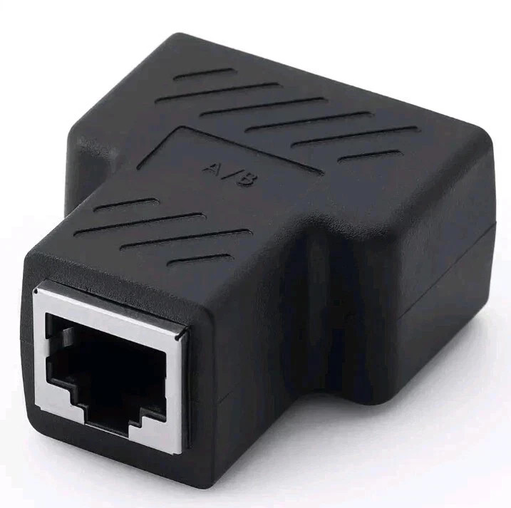 RJ45 Splitter Adapter 1 to 2 Ways Dual Female Port CAT6/5/7 LAN Ethernet Cable