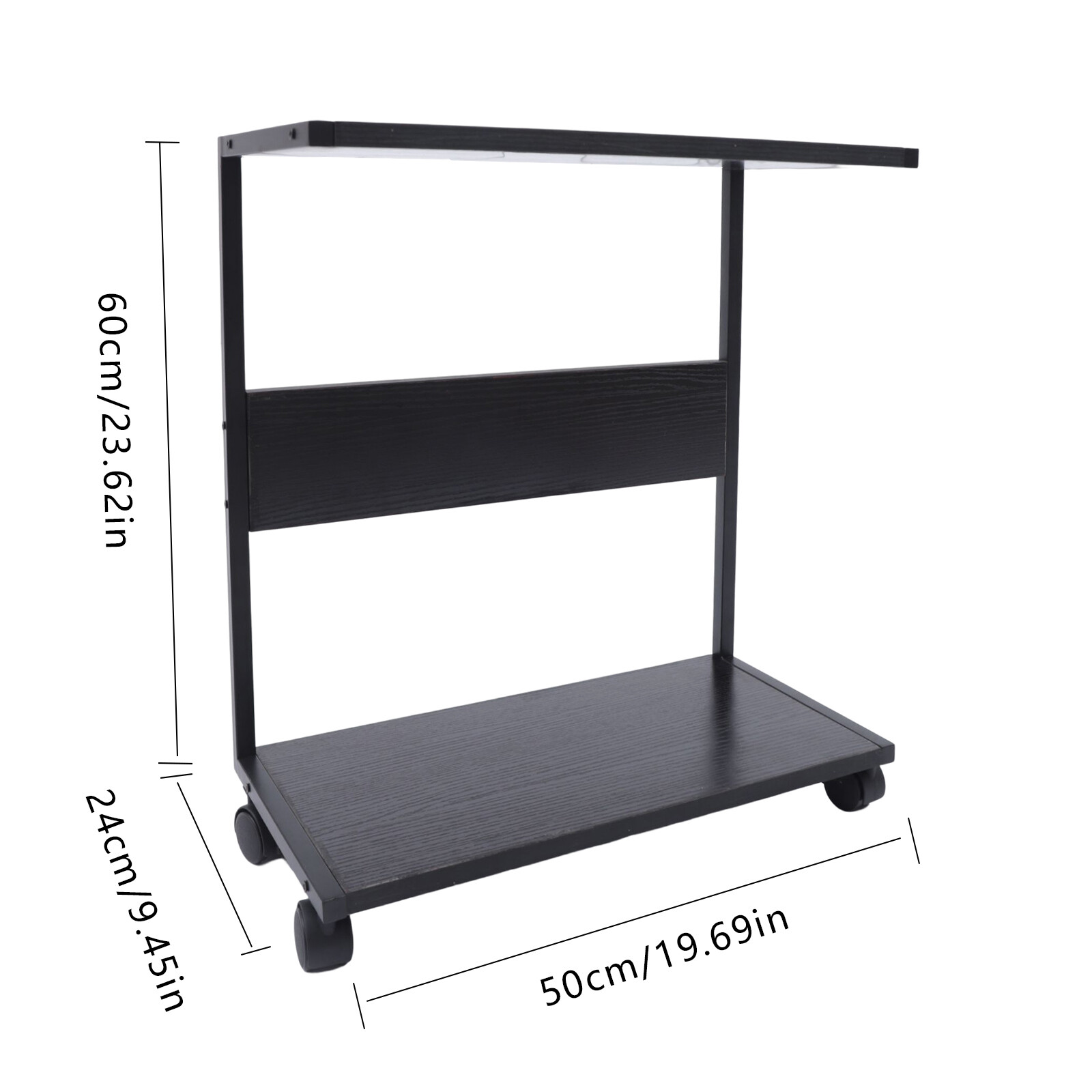 2-Tier CPU Holder Cart Under Desk Computer Tower Stand Mobile PC Tower Stand NEW