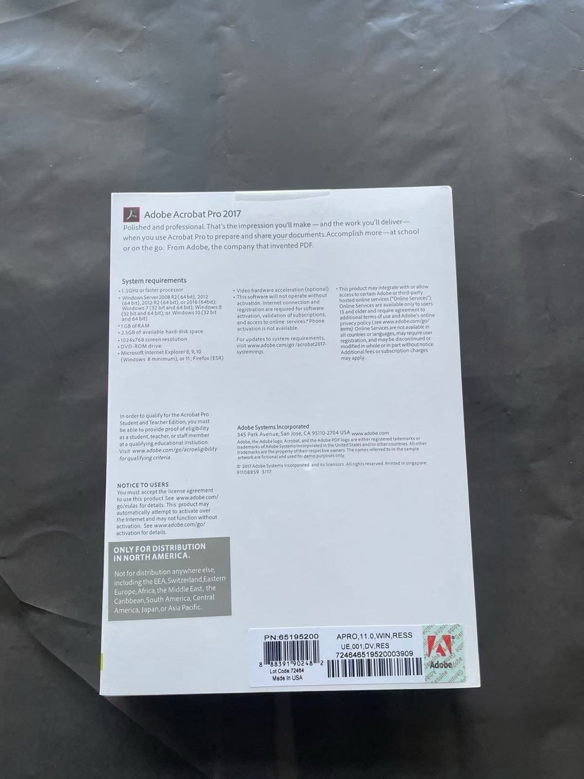 Adobe Acrobat Pro 2017 (For 2PCs) Desktop Publishing Software for Windows DVD