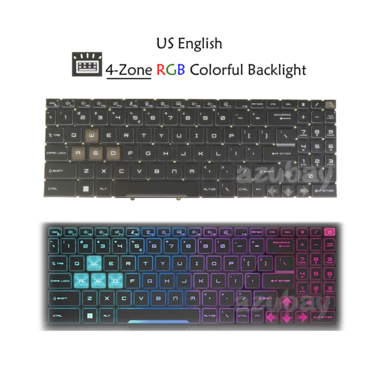 RGB Backlit Keyboard For MSI Katana 15 B13U B13UDXK B13V B13VEK B13VFK B13VGK