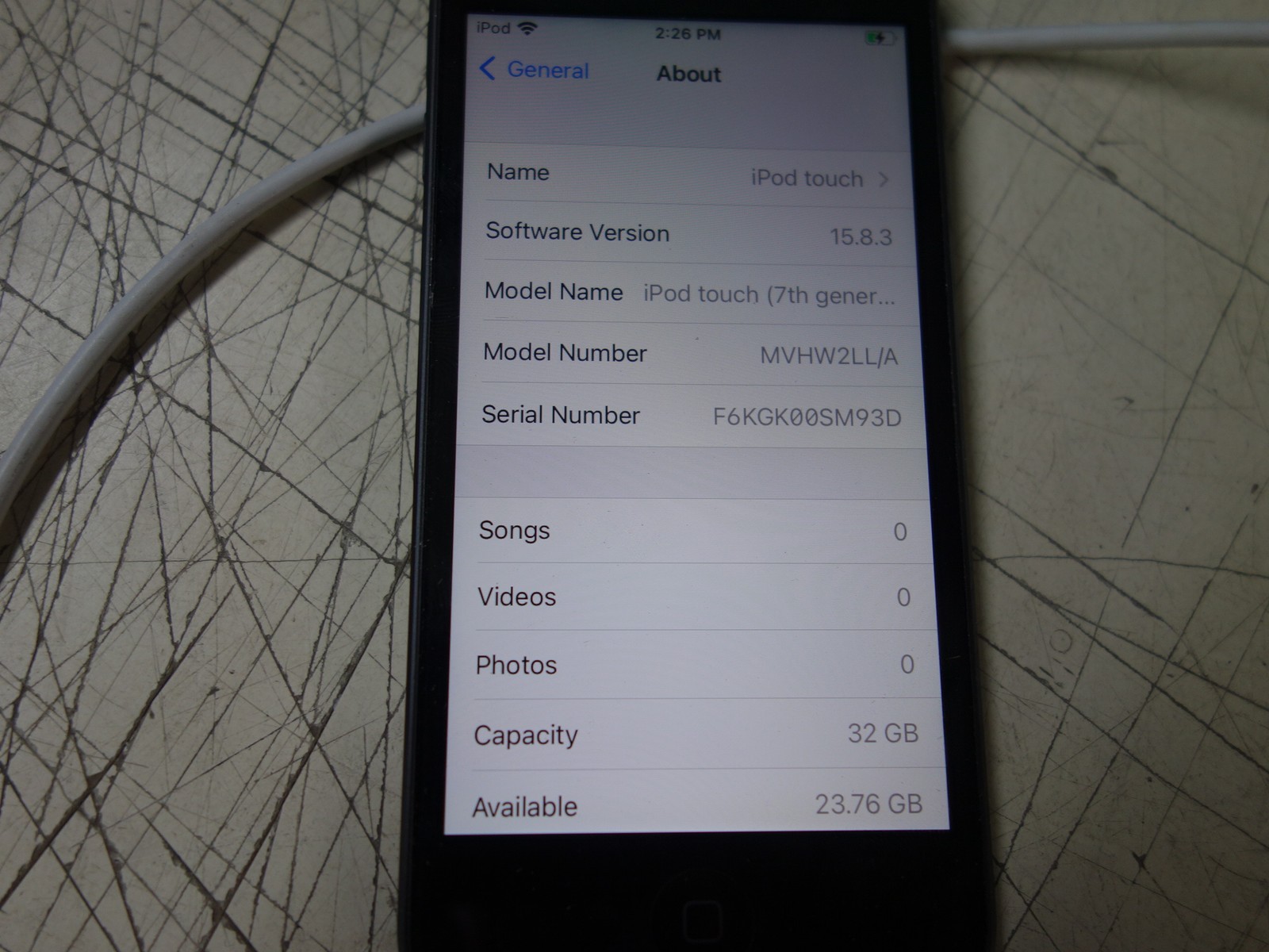 Apple iPod Touch 7th Generation A2178 32GB Space Gray MVHW2LL/A