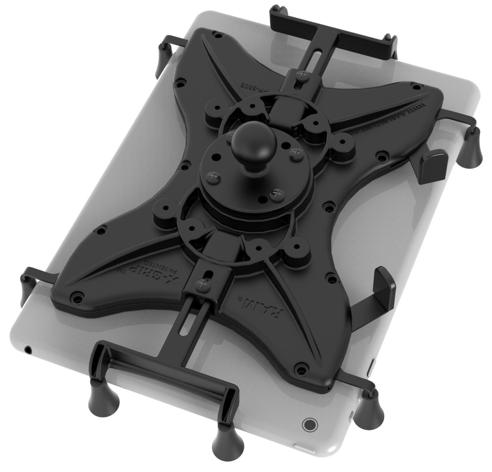 RAM X-Grip Holder w/ Round Base and 1″ Ball for 10″ Tablets – Fits iPad and More
